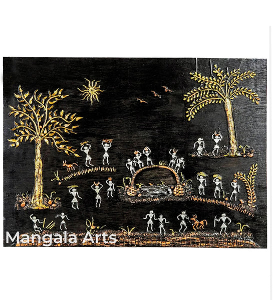 People Warli Artwork Wall Hanging Wall Decor