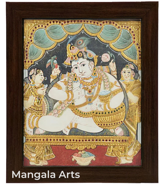 Pot Butter Krishna Tanjore Painting