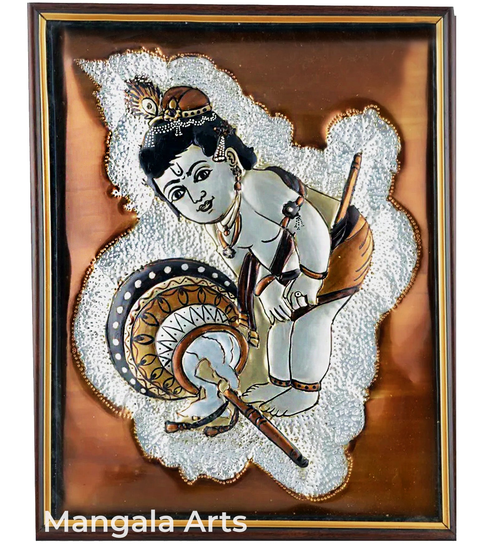 Pot Krishna Aluminium Foil Mural Artwork Wall Decor