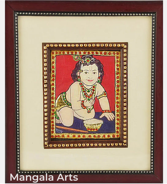 Pot Krishna Tanjore Painting