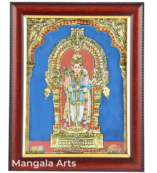 Raja Alangara Murugan Tanjore Acrylic Base Painting