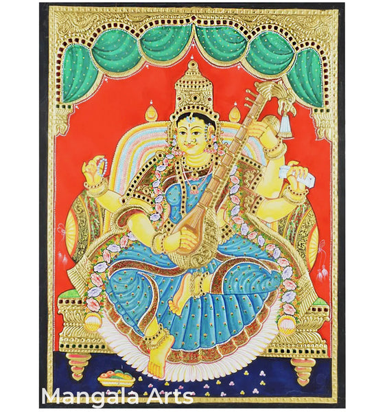 Saraswathi Tanjore Painting