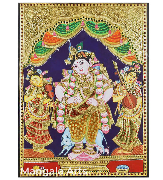 Standing Krishna Tanjore Painting