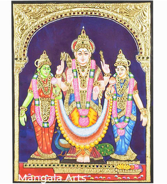 Valli Devaanai Murugan Tanjore Painting