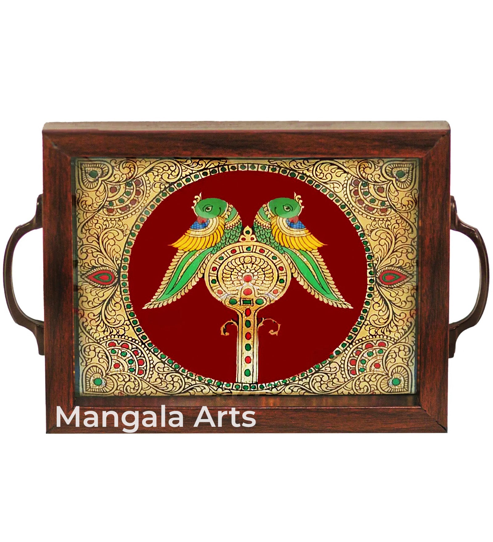 Artwork’s Multipurpose Parrot Tray Glass Painting