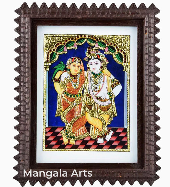 Radha Krishna Acrylic Base Tanjore Painting