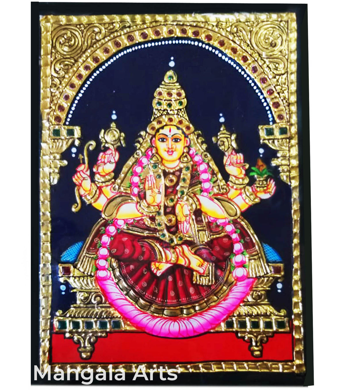 Ashta Lakshmi - Veera Lakshmi Tanjore Painting | Mangala Arts