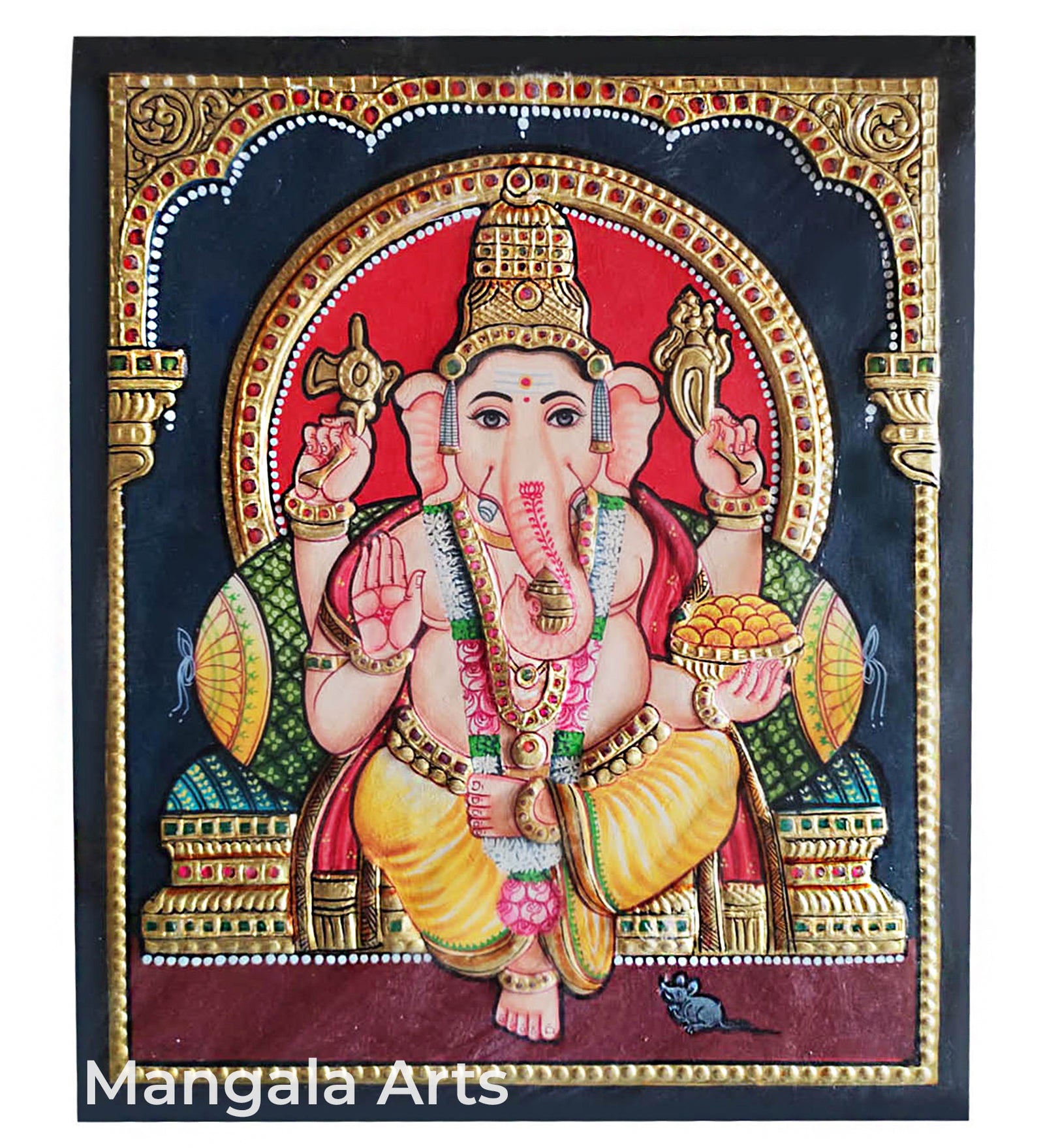 Buy Online Ganesha Tanjore Painting | Mangala Arts