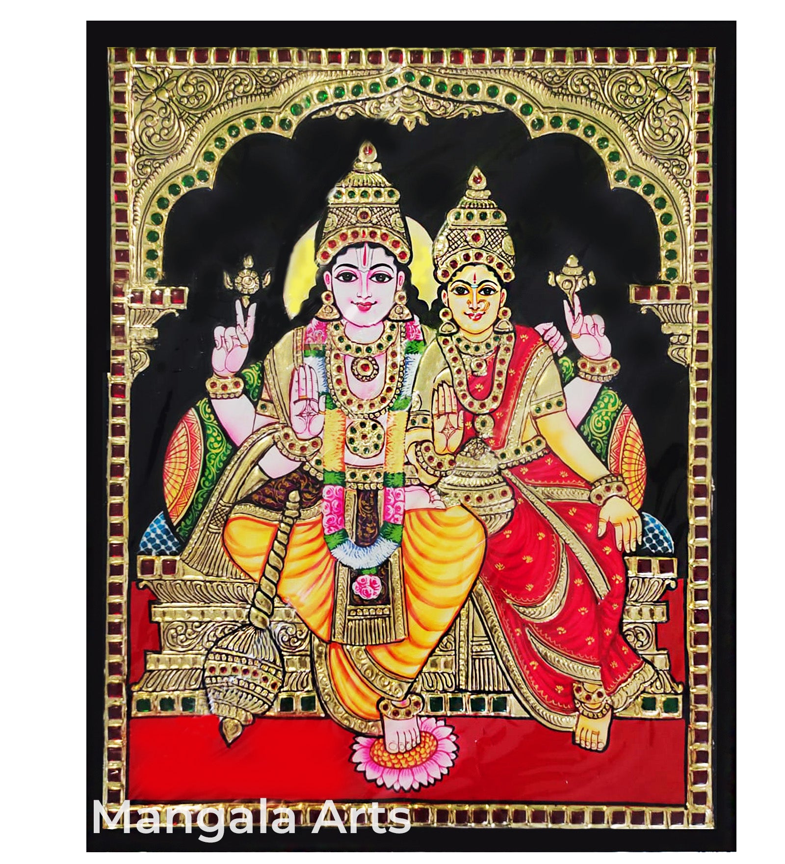 Vishnu Lakshmi Tanjore Painting