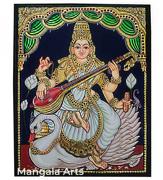 Saraswathi Tanjore Painting