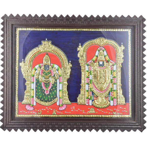 Mangala Art Balaji Indian Traditional Tamil Nadu Culture Tanjore Painting - 38x30cms (15"x12")