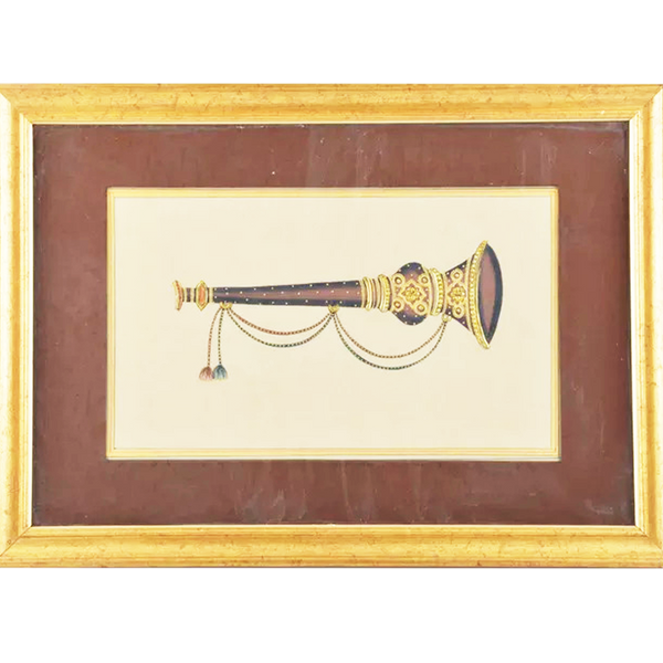 Flute Paper Gold Paint Tanjore Painting