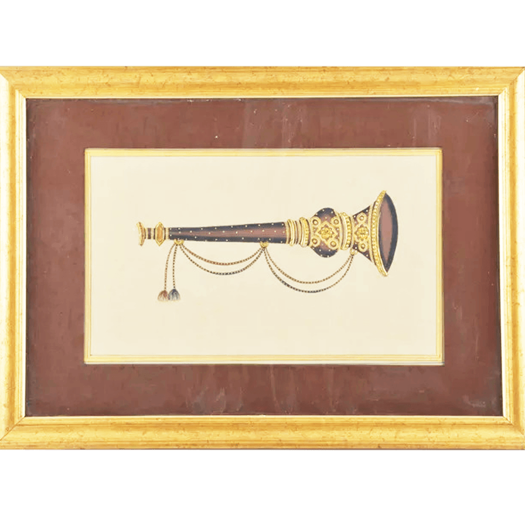 Flute Paper Gold Paint Tanjore Painting