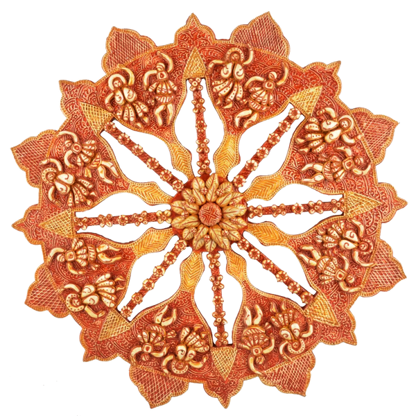 Mangala Art Fortune Wheel Mural Artwork Wall Decor 18" Diameter