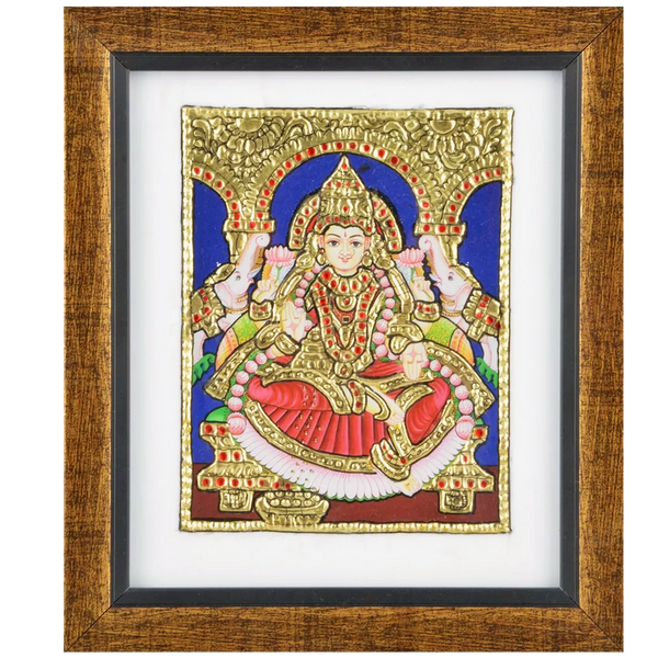 Mangala Arts Gaja Lakshmi Acrylic Base Tanjore Painting