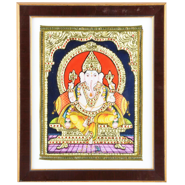 Mangala Arts Ganesha Acrylic Base Tanjore Painting