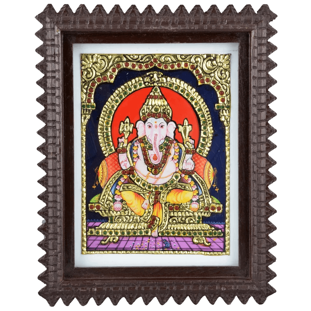Mangala Arts Ganesha Tanjore Acrylic Base Painting