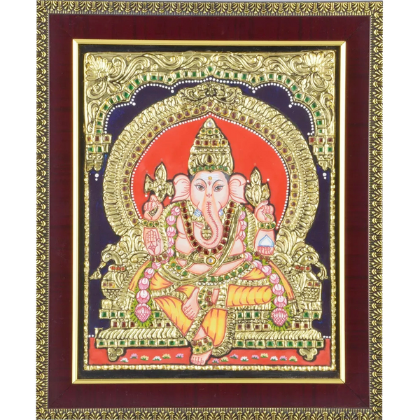 Ganesha Acrylic Base Tanjore Painting