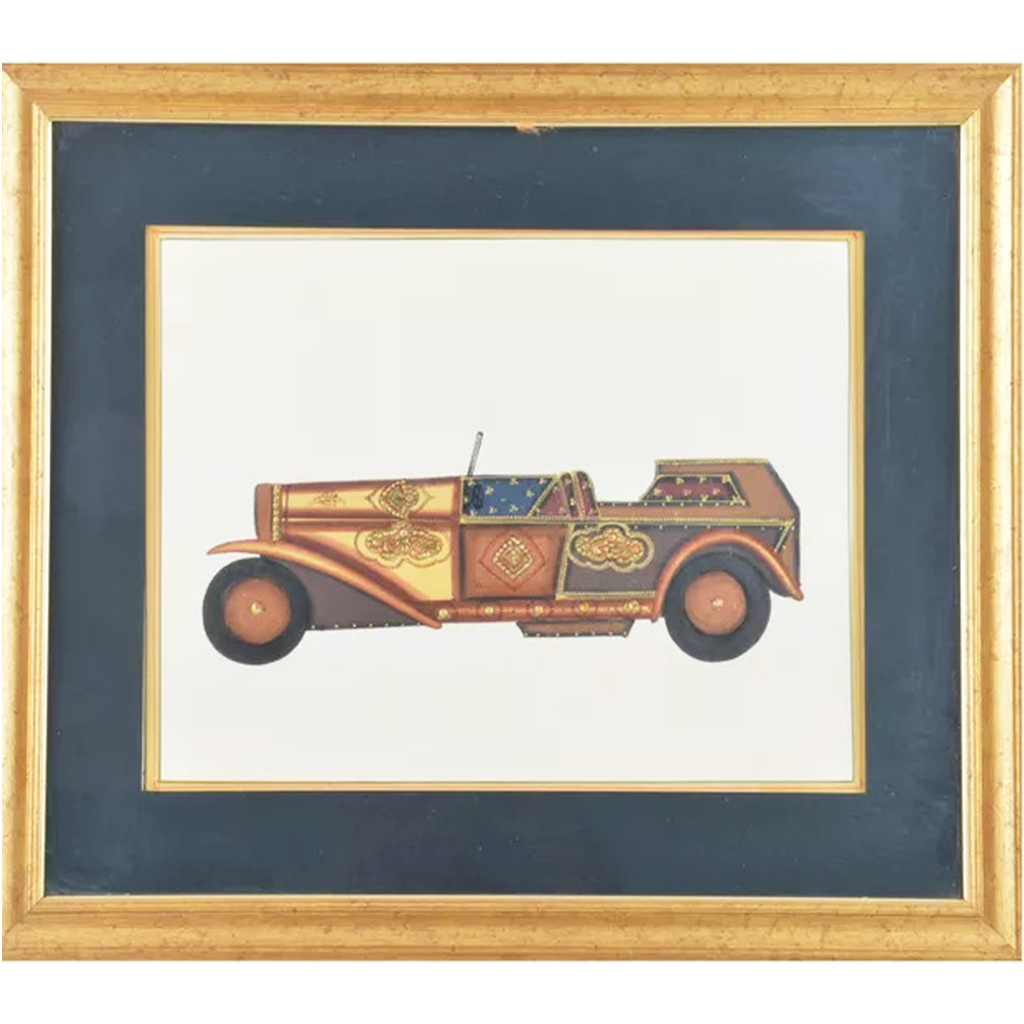 Jeep Paper Gold Paint Tanjore Artwork Wall Decor