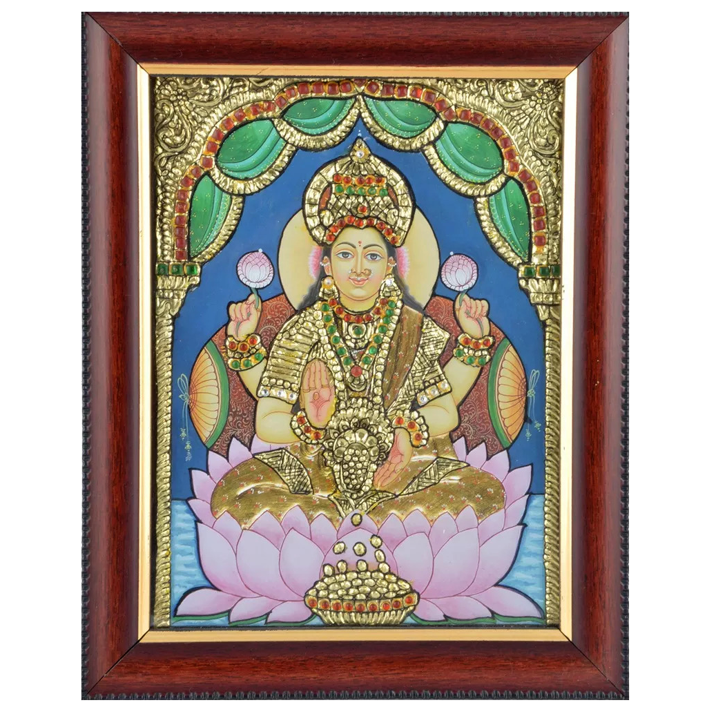 Mangala Arts Lakshmi Acrylic Base Tanjore Painting