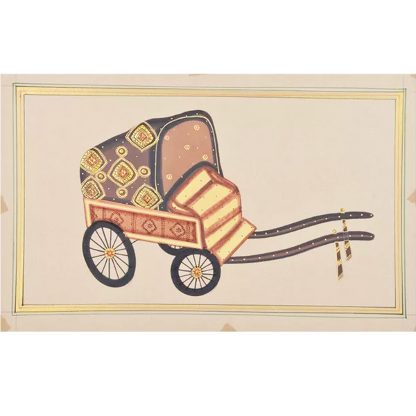 Rickshaw Paper Gold Paint Tanjore Painting