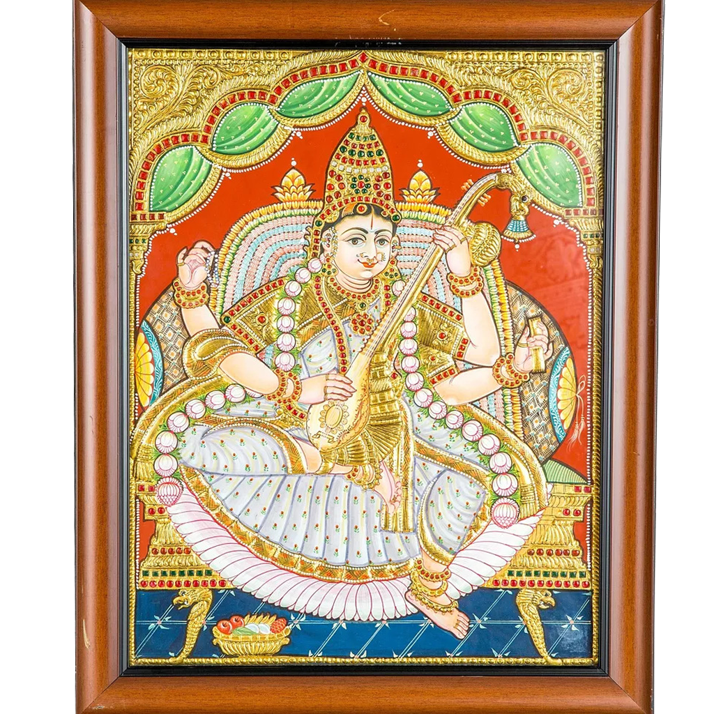 Mangala Arts Saraswathi Tanjore Painting