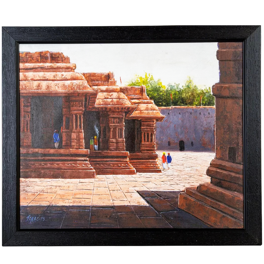 Mangala Arts Temple Wall Decor Canvas Oil Painting